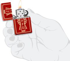 Zippo Metallic Red Logo Dizayn Çakmak