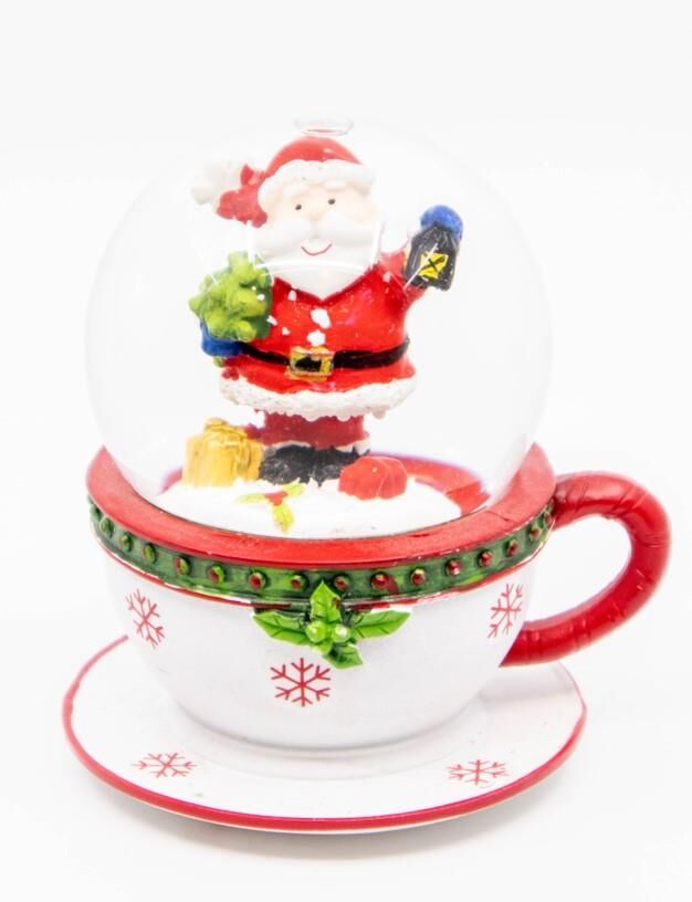Fincan Tasarımlı Noel Baba Kar Küresi