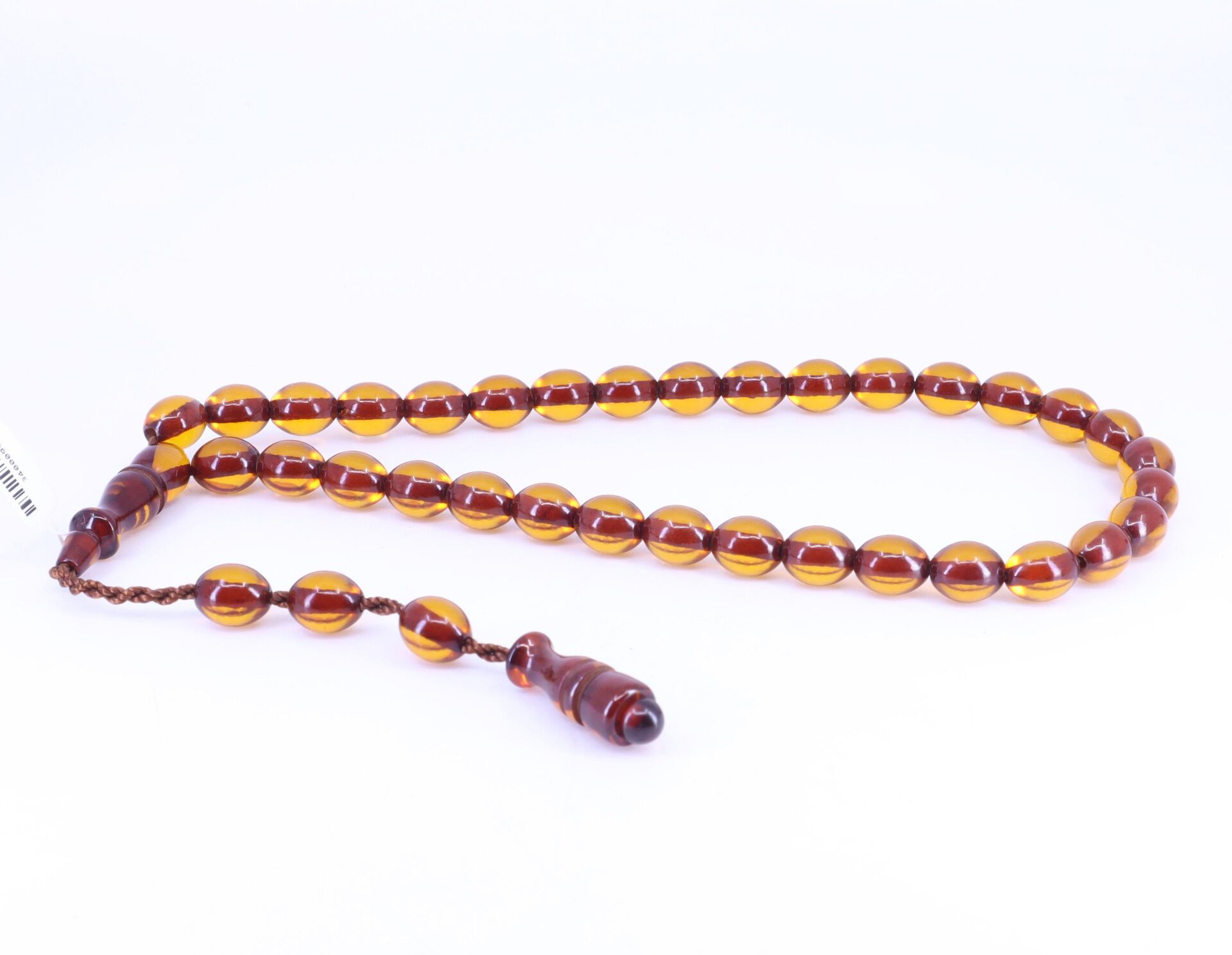 Arpa Kesim Sıkma Kehribar Tesbih 8,5 x 10,5 mm 0999