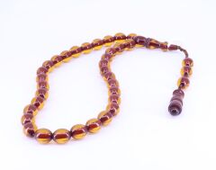 Arpa Kesim Sıkma Kehribar Tesbih 8,5 x 10,5 mm 0999