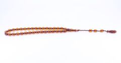 Arpa Kesim Sıkma Kehribar Tesbih 8,5 x 10,5 mm 0999