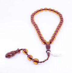 Arpa Kesim Sıkma Kehribar Tesbih 8,5 x 10,5 mm 0999