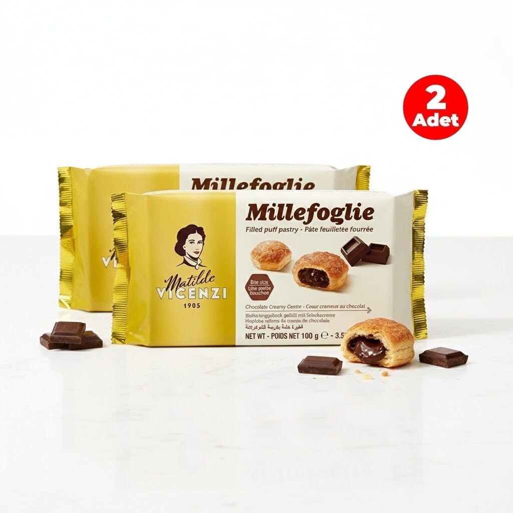 Matilde Vicenzi Millefoglie Çikolata Kreması Dolgulu Milföy Tatlı 100 g (2 ADET)