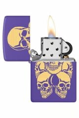 Zippo Skulls Purple Matte Dizayn Çakmak