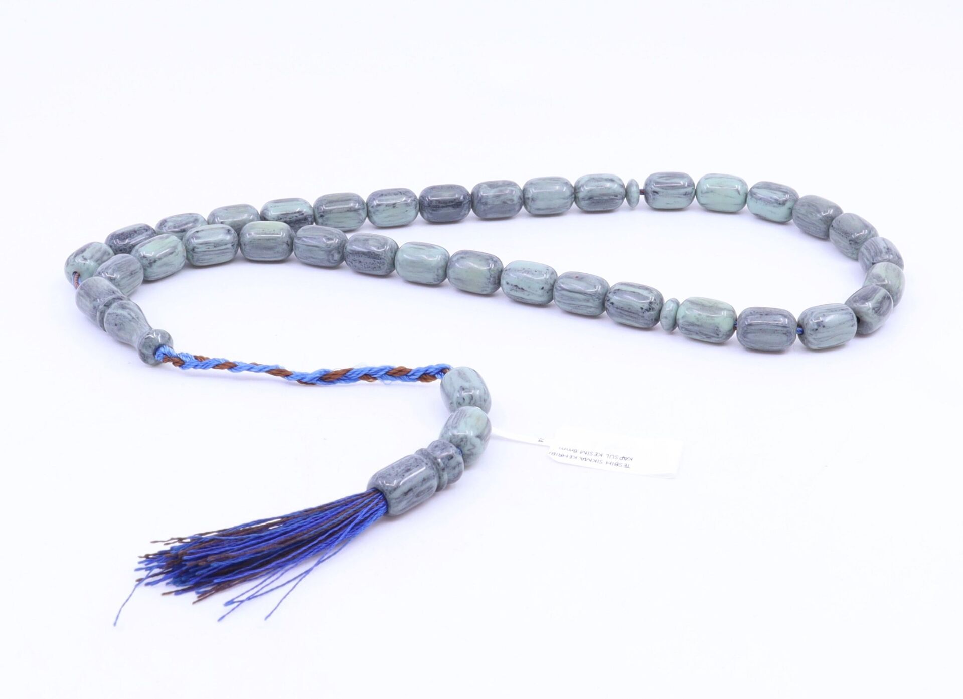 Kapsül Kesim Sıkma Kehribar Tesbih 8 x 11,5 mm - 1002