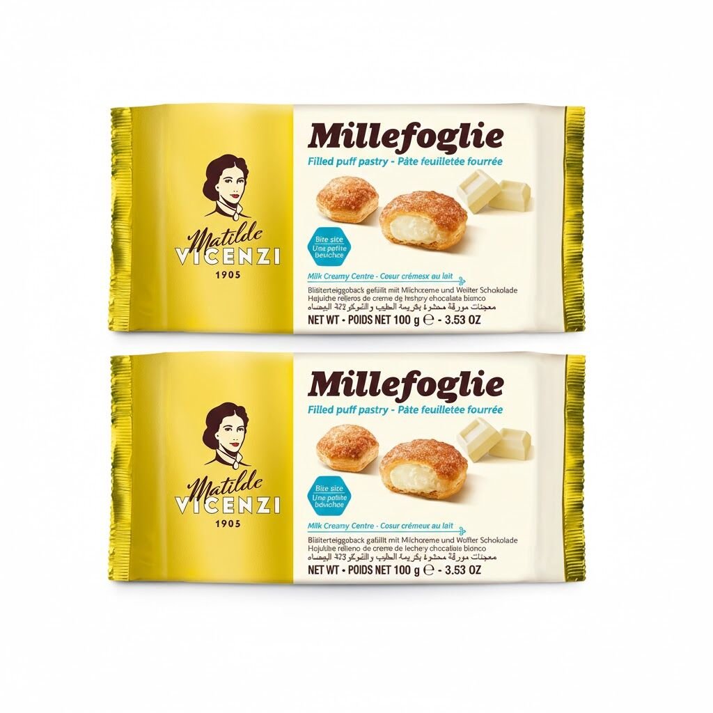 Matilde Vicenzi Millefoglie Süt Kreması Ve Beyaz Çikolata Dolgulu Milföy Tatlı 100 g (2 ADET)