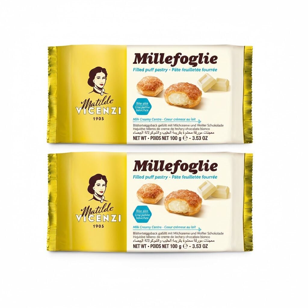 Matilde Vicenzi Millefoglie Süt Kreması Ve Beyaz Çikolata Dolgulu Milföy Tatlı 100 g (2 ADET)