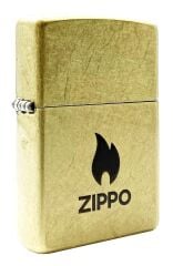 Zippo Street Brass Flame Logo Dizayn Çakmak