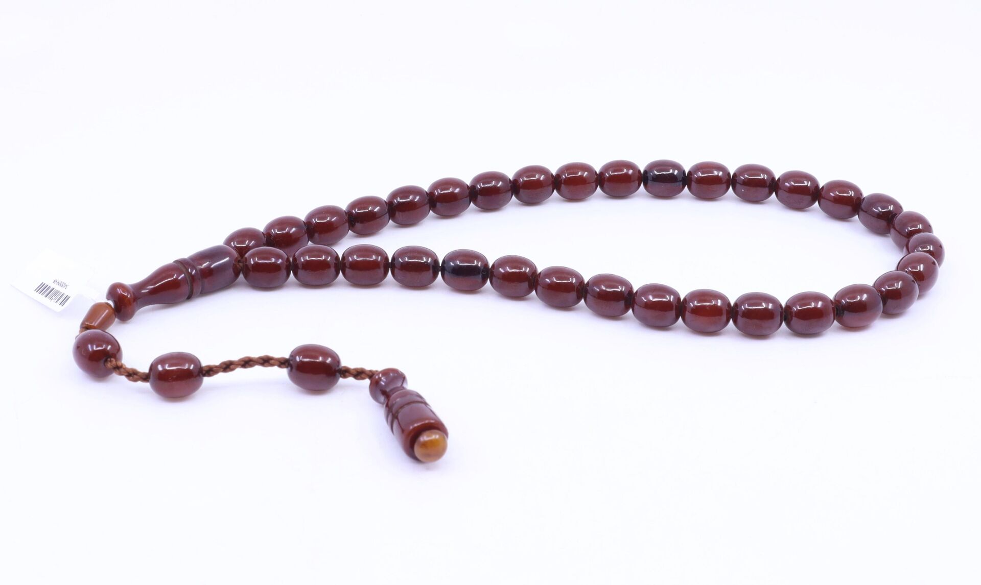 Arpa Kesim Sıkma Kehribar Tesbih 8,5 x 10 mm 0998