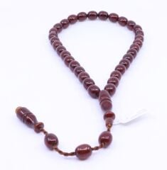 Arpa Kesim Sıkma Kehribar Tesbih 8,5 x 10 mm 0998