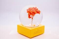 Dört Mevsim Işıklı ve Müzikli Kar Küresi - Sarı