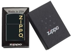 Zippo Siyah Mat Dikey Logo Dizayn Çakmak