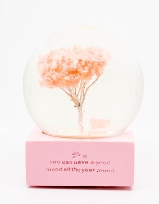 Dört Mevsim Işıklı ve Müzikli Kar Küresi - Pembe