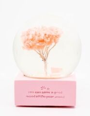 Dört Mevsim Işıklı ve Müzikli Kar Küresi - Pembe