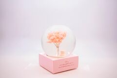 Dört Mevsim Işıklı ve Müzikli Kar Küresi - Pembe