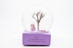 Dört Mevsim Işıklı ve Müzikli Kar Küresi - Lila