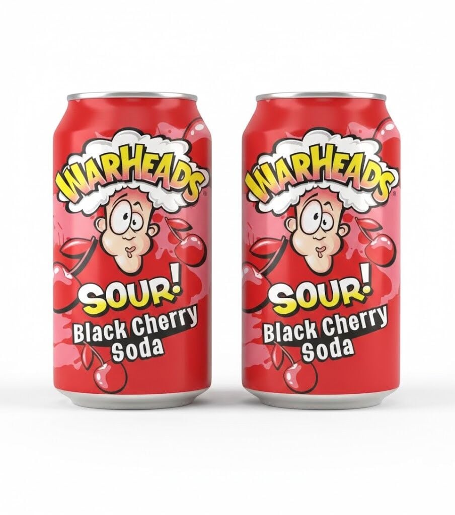 Warheads Sour Black Cherry Soda - Ekşi Kiraz Aromalı Gazlı İçecek 330ml (2 ADET)