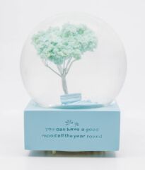 Dört Mevsim Işıklı ve Müzikli Kar Küresi - Mavi
