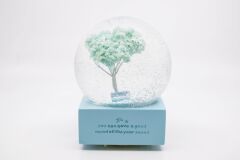 Dört Mevsim Işıklı ve Müzikli Kar Küresi - Mavi