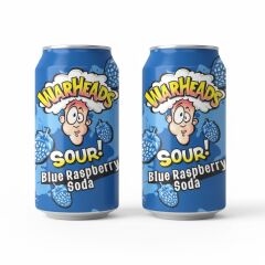 Warheads Sour Blue Raspberry Soda - Ekşi Yaban Mersini ve Ahududu Aromalı Gazlı İçecek 330ml (2 ADET)