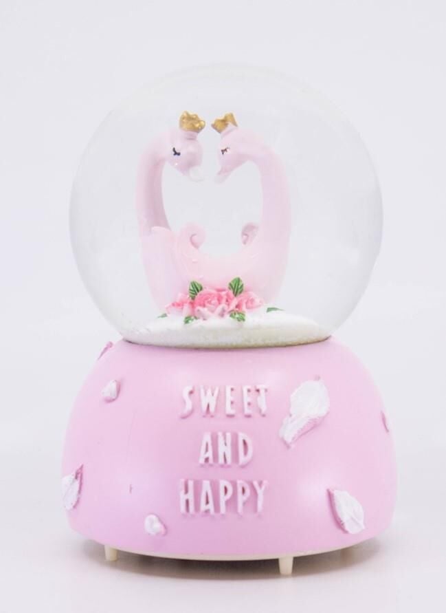 Flamingo Çift Işıklı ve Müzikli Kar Küresi