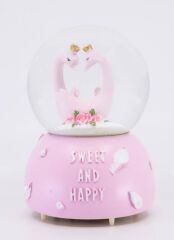 Flamingo Çift Işıklı ve Müzikli Kar Küresi