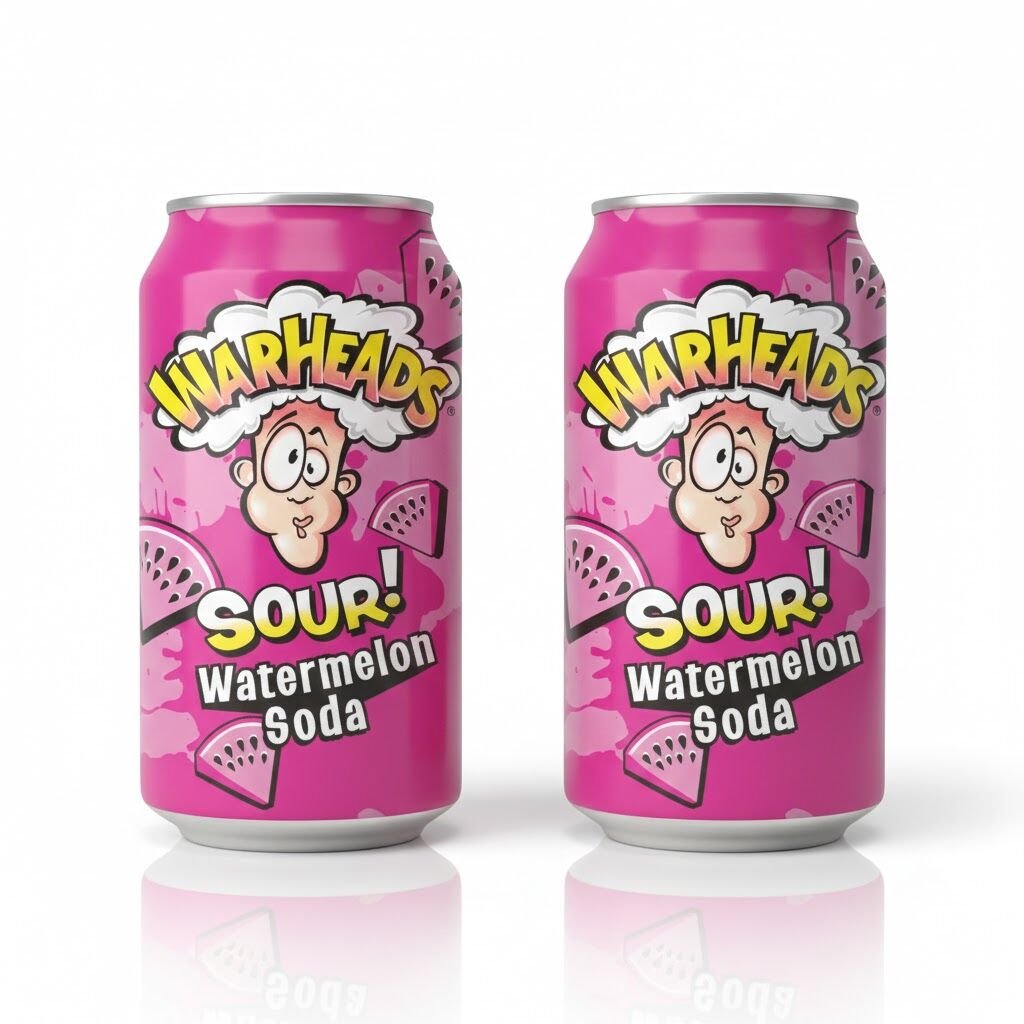 Warheads Sour Watermelon Soda - Ekşi Karpuz Aromalı Gazlı İçecek 330ml (2 ADET)