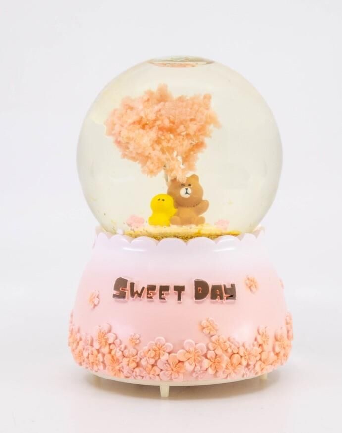 Sweet Day Kahverengi Işıklı ve Müzikli Kar Küresi