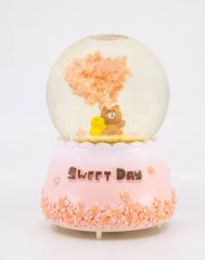Sweet Day Kahverengi Işıklı ve Müzikli Kar Küresi