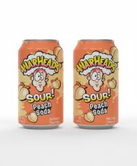 Warheads Sour Peach Soda - Ekşi Şeftali Aromalı Gazlı İçecek 330ml (2 ADET)