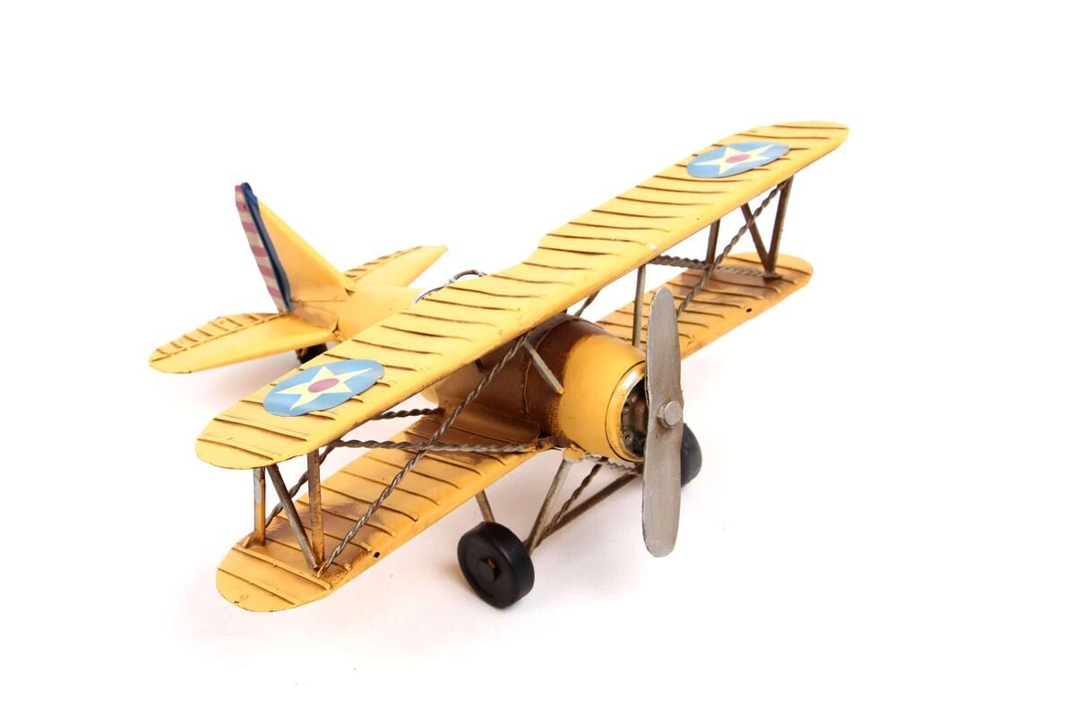 Vintage Dekoratif Çift Kanatlı Keşif Uçağı