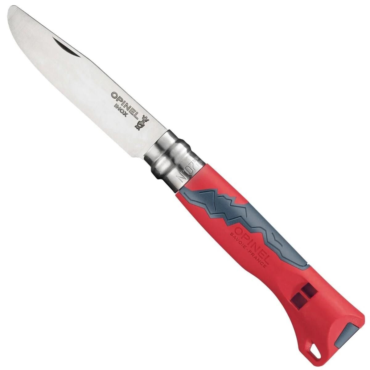 Opinel Inox Outdoor Junior Paslanmaz Çelik Düdüklü Çakı No.7 - Kırmızı