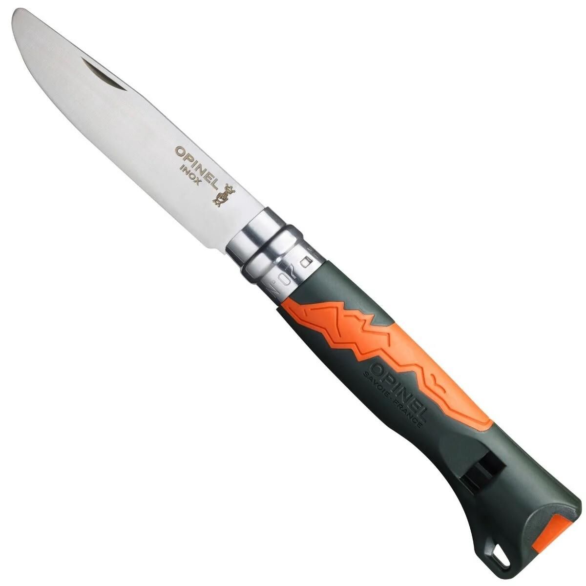 Opinel Inox Outdoor Junior Paslanmaz Çelik Düdüklü Çakı No.7 - Haki