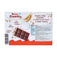 Kinder Country Sütlü ve Yulaflı Çikolata 23,5 gr x 9 Adet