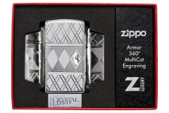 Zippo Diamond Pattern Dizayn Armor® Kasa Slim Çakmak