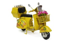 Vintage Dekoratif Sepetli Metal Scooter