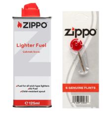 Zippo Çakmak Benzin 1Adet Taş 1Adet Set