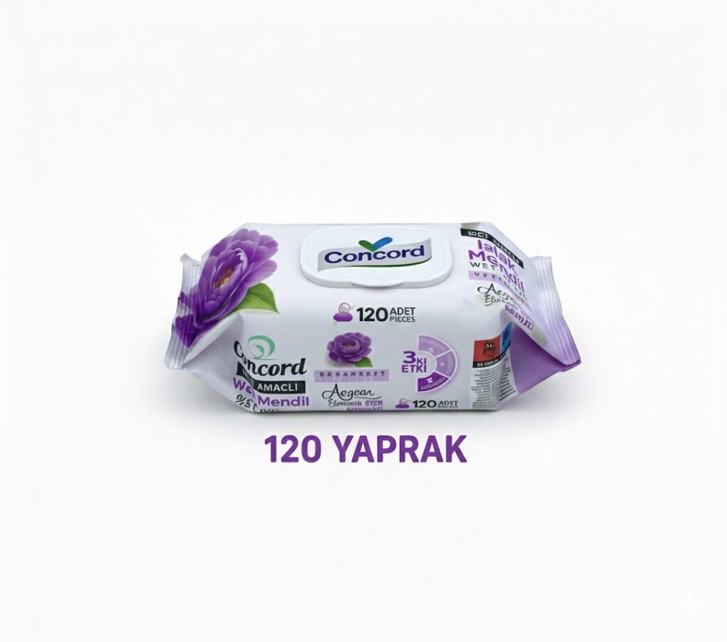 Concord Islak Mendil 120 Adet - Alkol içermez - pH Dengeli - Ege Esintisi
