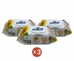 Concord Islak Mendil 120 Adet - Alkol içermez - pH Dengeli - Akdeniz Esintisi (ÜÇLÜ SET)