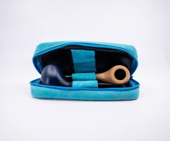 Şahin Mavi Süet Pipo Taşıma Çantası