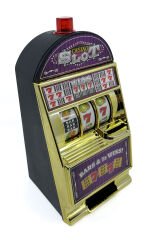 Casino Slot Makinesi Şeklinde Işıklı ve Sesli Kumbara