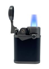 4 Pürmüz Alevli Masa Tipi Puro Çakmağı – Mat Siyah & Antrasit