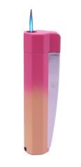 Metal Tek Torch Jet Alev Puro Çakmağı - Pembe/Krem