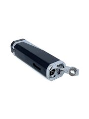 Profesyonel Puro Çakmağı Rüzgara Dayanıklı 3 Jet Alev ve Delici Bir Arada - Mat Siyah & Gümüş Renk