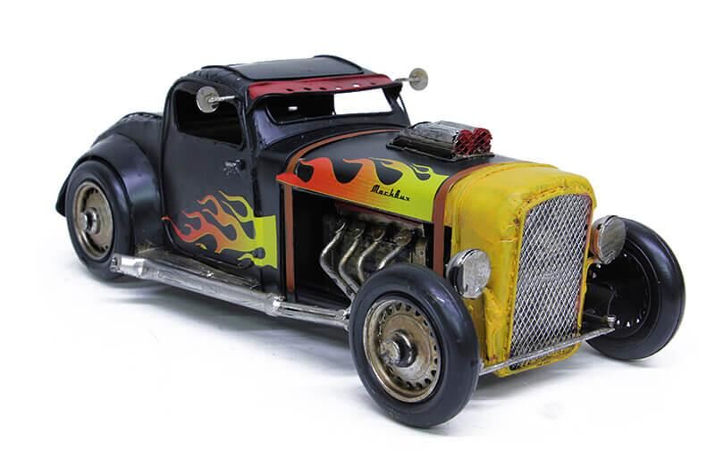 Dekoratif Metal Araba Sarı Alev