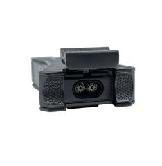 Metalik Füme Çift Pürmüz Alevli Puro Çakmağı – Entegre Delicili (Punch)