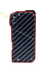 Karbon Fiber Desenli Pipo Çakmağı - Dahili Pipo Kaşığı Kırmızı-Siyah