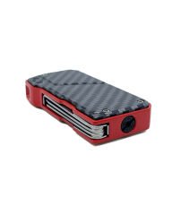 Karbon Fiber Desenli Pipo Çakmağı - Dahili Pipo Kaşığı Kırmızı-Siyah