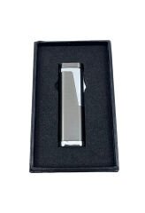 Profesyonel Puro Çakmağı Rüzgara Dayanıklı 3 Jet Alev ve Delici Bir Arada - Füme & Gümüş Renk