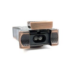 Metalik Bronz Çift Pürmüz Alevli Puro Çakmağı – Entegre Delicili (Punch)